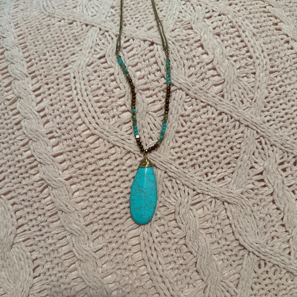 Turquoise gold necklace
